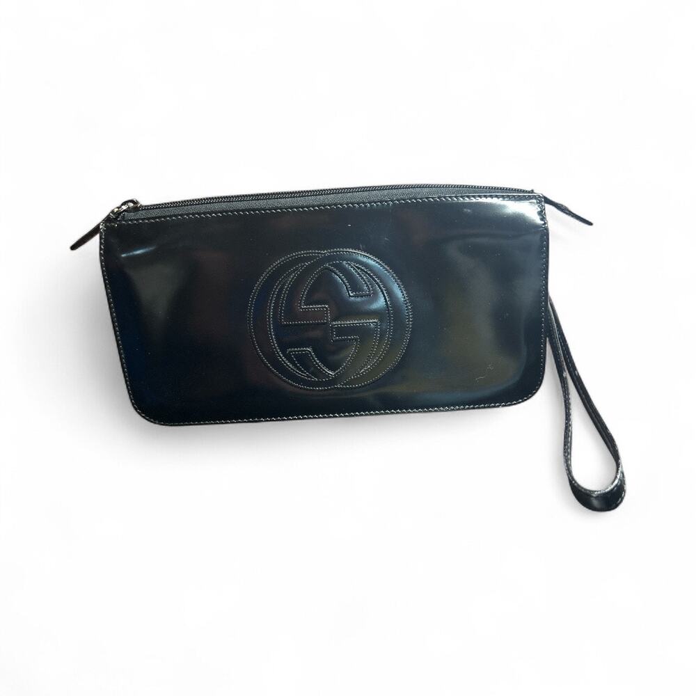 Gucci Soho Tom Ford Era Black Patent Leather Wristlet - Picture 2 of 13